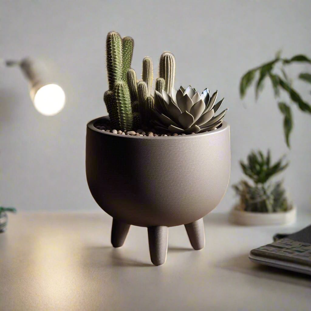 Mid-Century Modern Planter with Feet | 56 Color Options | 3D Printed