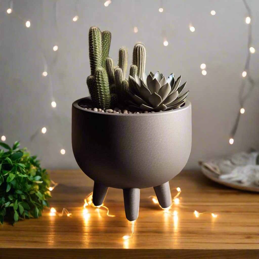 Mid-Century Modern Planter with Feet | 56 Color Options | 3D Printed