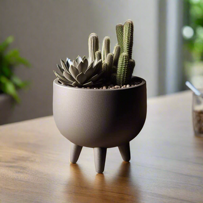 Mid-Century Modern Planter with Feet | 56 Color Options | 3D Printed