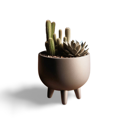 Mid-Century Modern Planter with Feet | 56 Color Options | 3D Printed