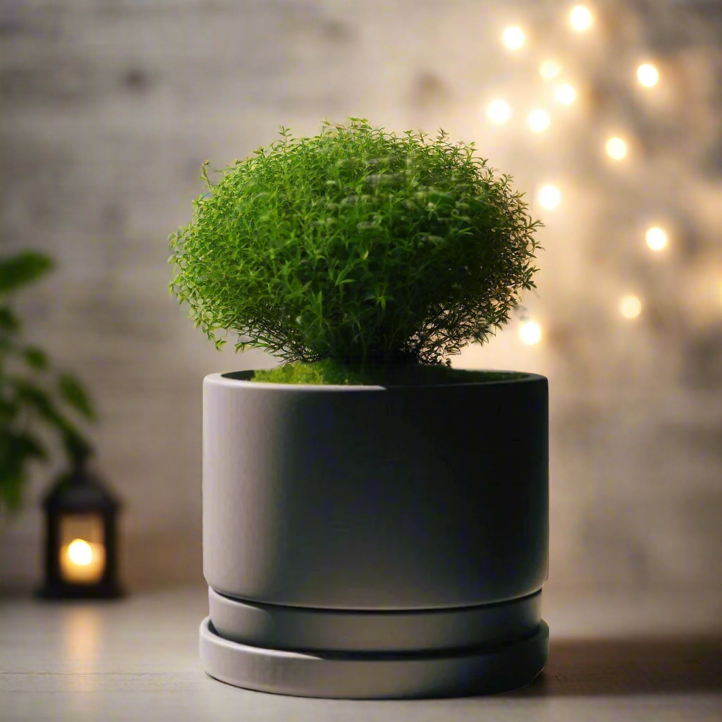 🌿 Modern Minimalist Planter with Bottom Bowl – Sleek Design for Effortless Indoor Gardening
