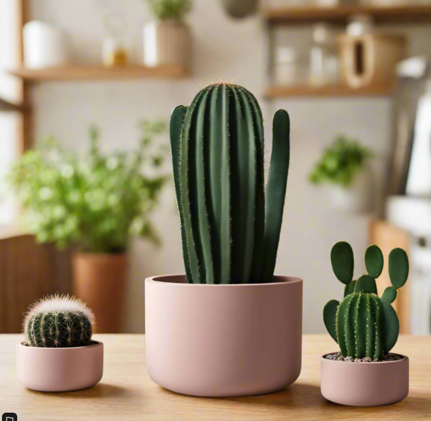 🌵 Cacti Planter Set Trio – Minimalist Style Meets Plant-Lover Function 3D Printed In Multiple Color Options