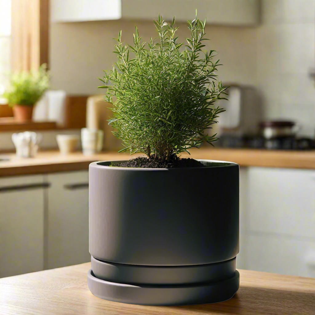 🌿 Modern Minimalist Planter with Bottom Bowl – Sleek Design for Effortless Indoor Gardening