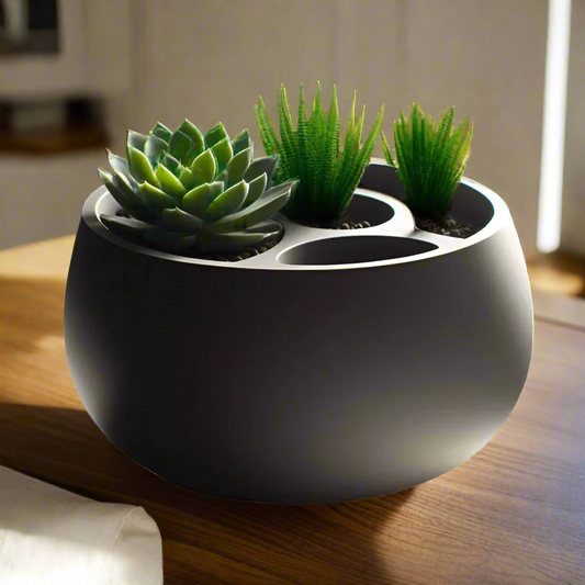🌿 Round Self-Watering Planter – Effortless Plant Care with Modern Style 3D Printed In Multiple Color Options