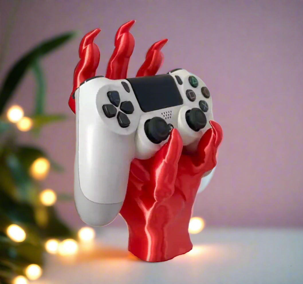 👹 DEMON HAND CONTROLLER HOLDER – Gothic Gaming Stand | Bone-Chilling Detail | Universal Fit 3D Printed In Multiple Color Options 🎮🔥