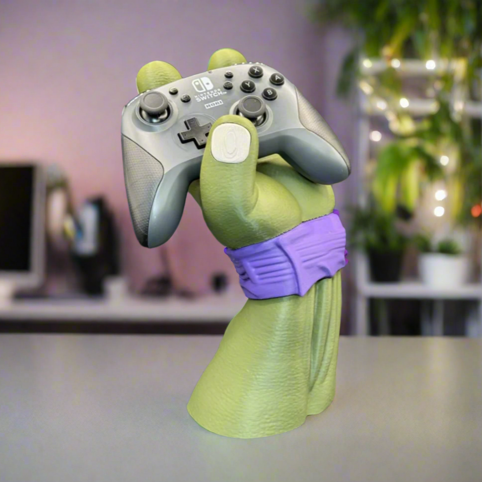🐢 Turtle Hero-Inspired Controller & Headphone Holder – Ninja Desk Organizer for Gamers 3D Printed In Multiple Color Options🎮