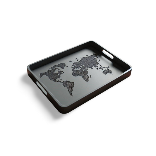 Designer World Map Tray | 3D Printed | Customizable | 50+ Colors