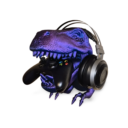 🦖 T-Rex Dinosaur Head Wall Mount Hanger – Fierce & Functional Decor 🎮🎧 | 50+ Colors | 3D Printed