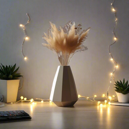 🔷 Minimalist Decagonal Vase – Modern Geometric Décor 3D Printed In Multiple Color Options