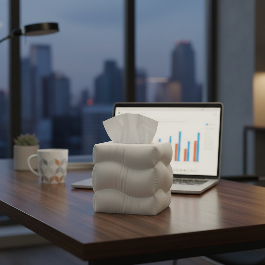 Cloud Tissue Box Cover | Whimsical Home Decor | 3D Printed In Multiple Color Options