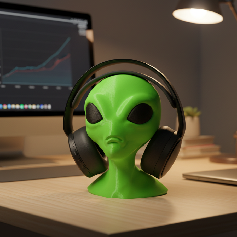 Alien Headphone Stand | Gaming Gear & Desk Decor | 3D Printed In Multiple Color Options