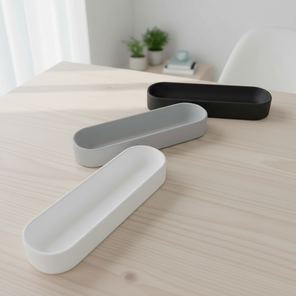 🖊️ Conquer Desk Clutter! Stylish Minimalist Pen Tray | 3D Printed In Multiple Color Options