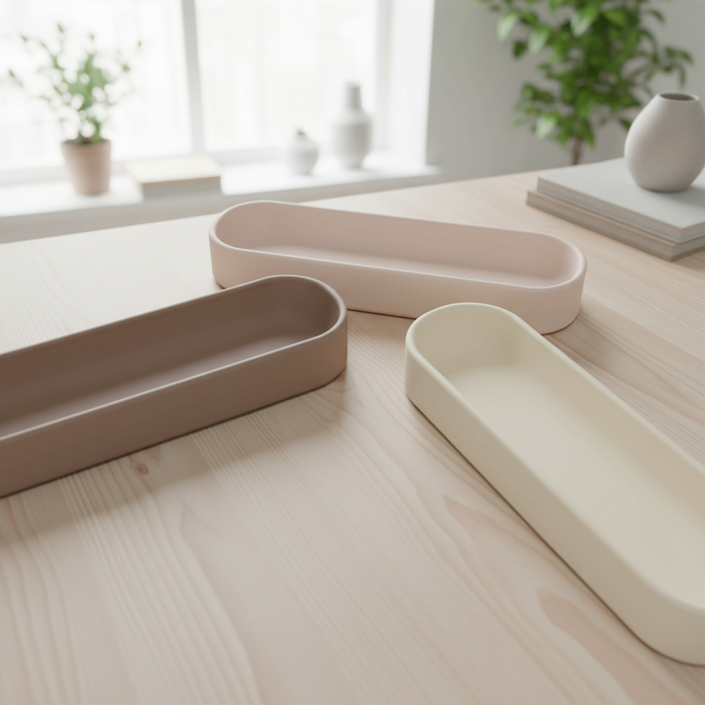 🖊️ Conquer Desk Clutter! Stylish Minimalist Pen Tray | 3D Printed In Multiple Color Options