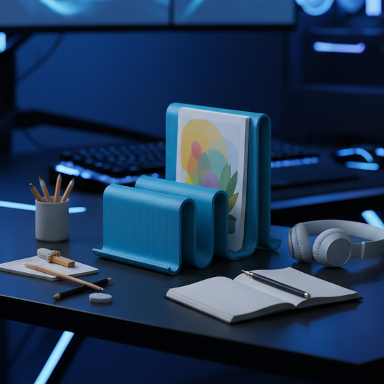 🌊 Modern Wave Desk Organizer | Eco-Friendly Style & Function | 3D Printed In Multiple Color Options