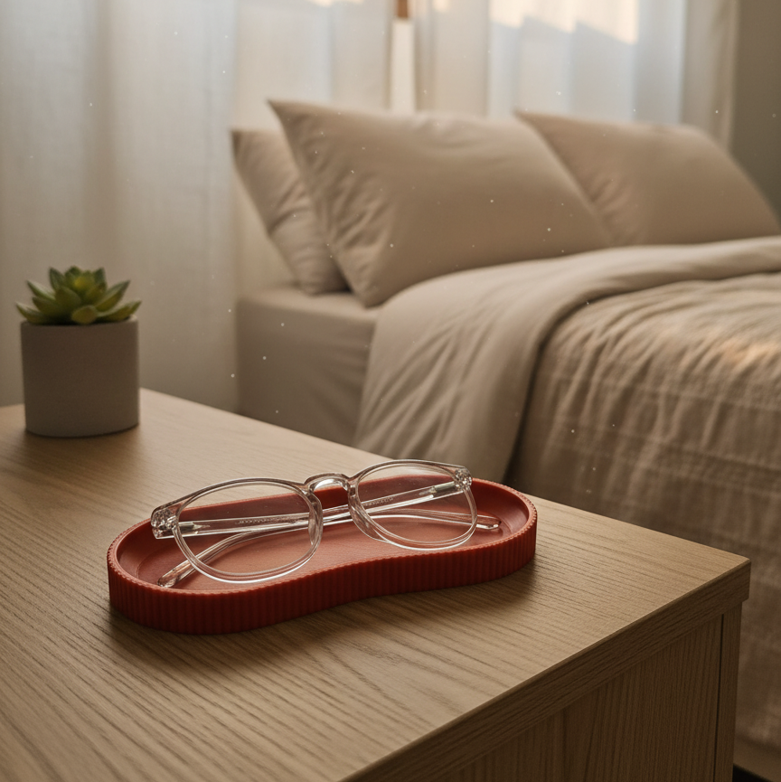 👓 Stylish 3D Printed Eyeglass Tray – Desk & Nightstand Organizer | 3D Printed In Multiple Color Options