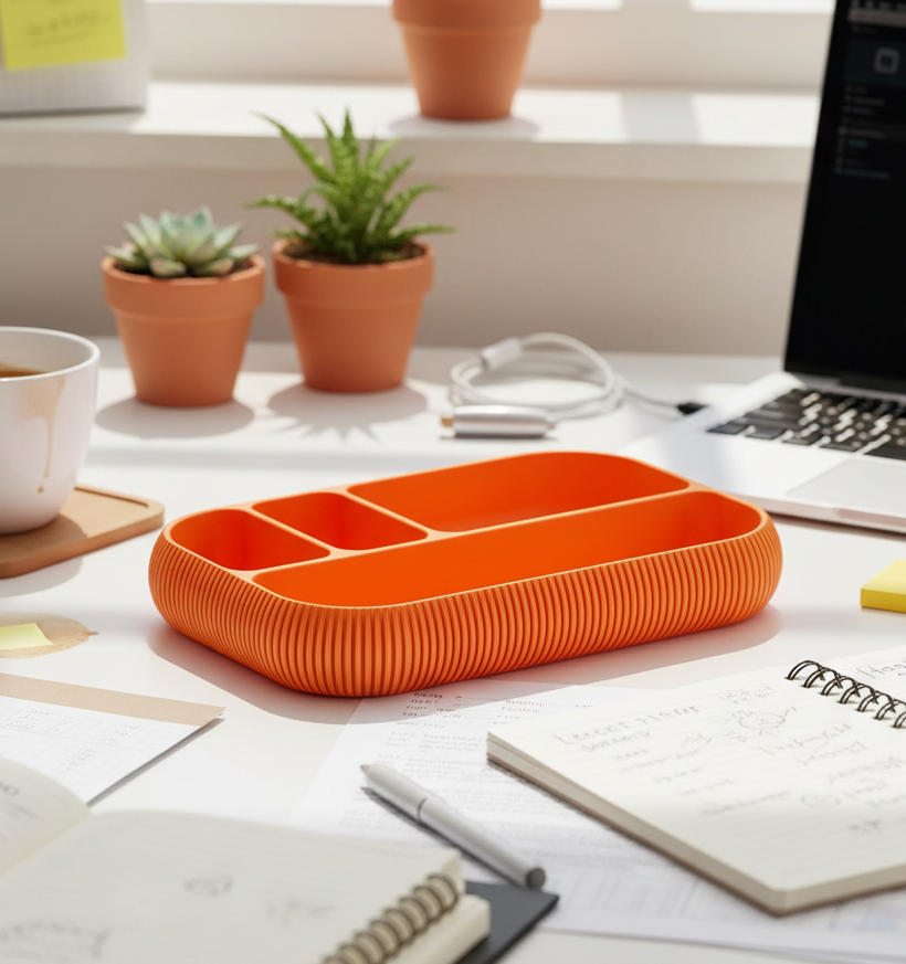 💎 Desk Organizer Tray: Command Your Clutter, Own Your Day! | 3D Printed In Multiple Color Options