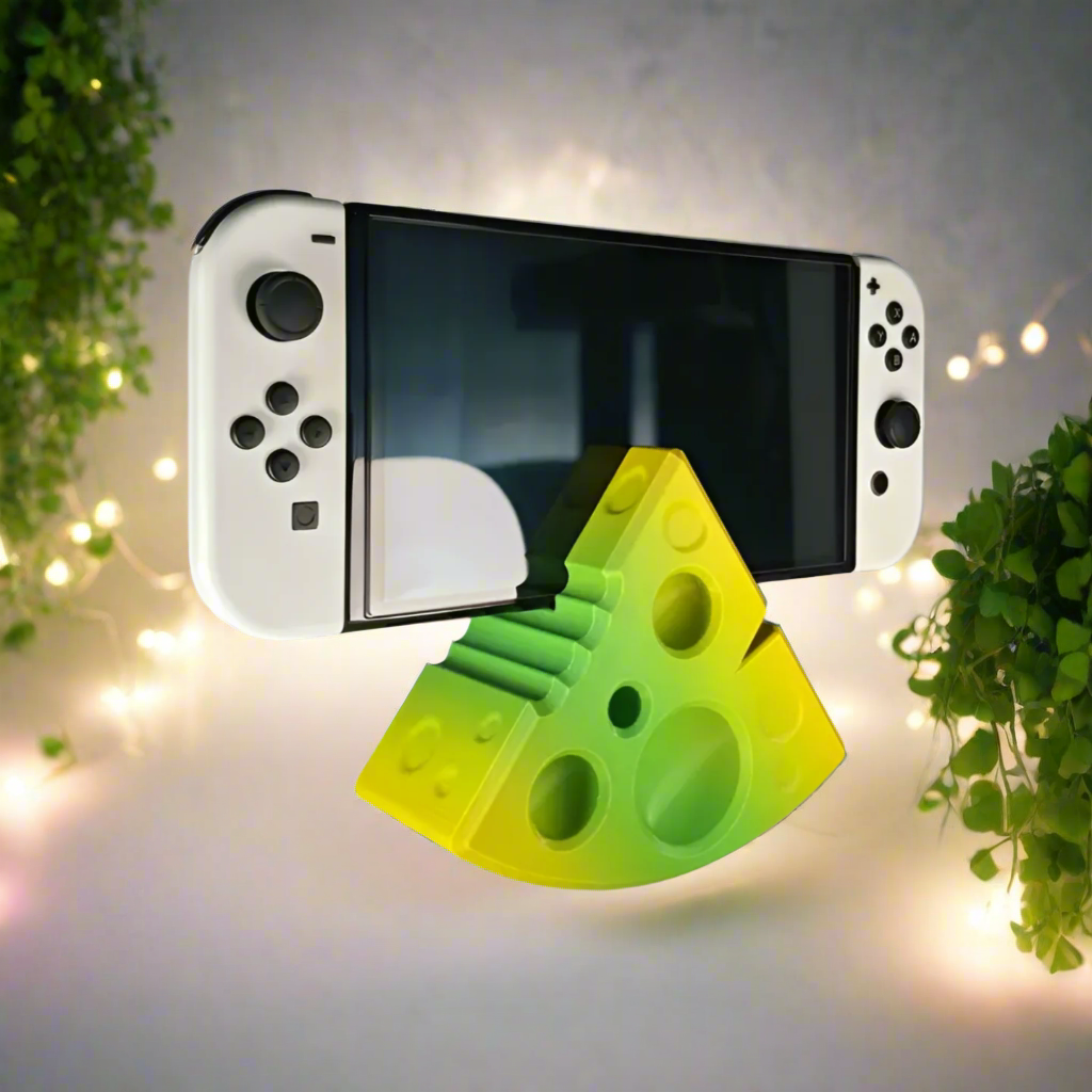 🧀 Cheese Switch Stand – A Fun & Functional Accessory 3D Printed In Multiple Color Options🎮