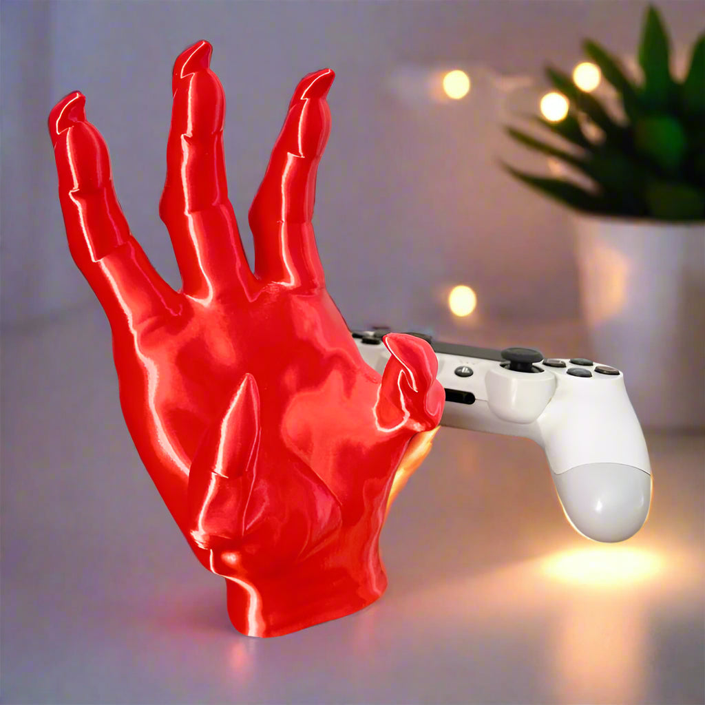 👹 DEMON HAND CONTROLLER HOLDER – Gothic Gaming Stand | Bone-Chilling Detail | Universal Fit 3D Printed In Multiple Color Options 🎮🔥