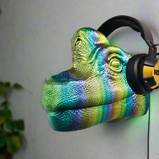 🦕 Meet Your Brachiosaurus Headphones Holder – Roar into Style! Fierce & Functional Decor  3D Printed In Multiple Color Options🎧