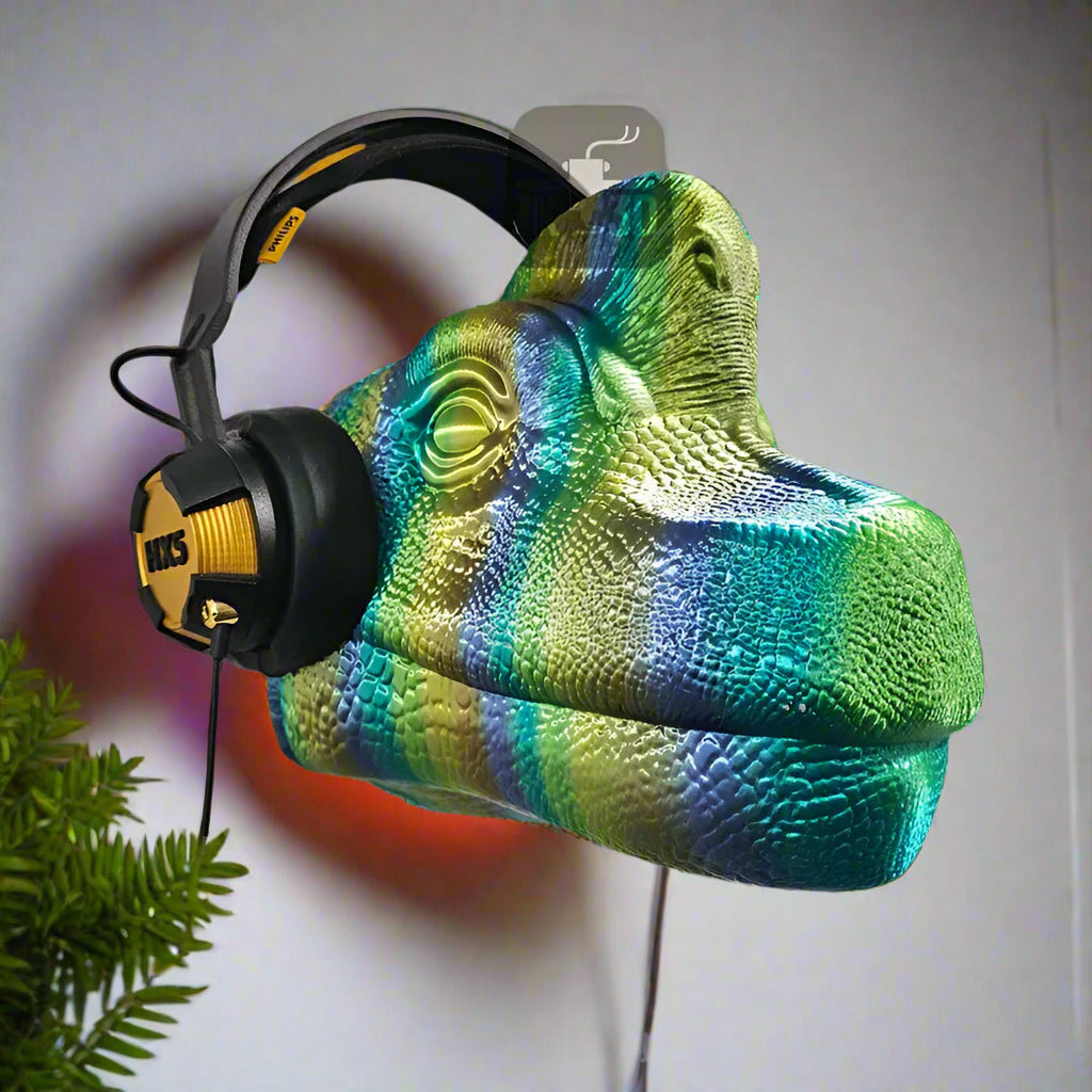 🦕 Meet Your Brachiosaurus Headphones Holder – Roar into Style! Fierce & Functional Decor  3D Printed In Multiple Color Options🎧