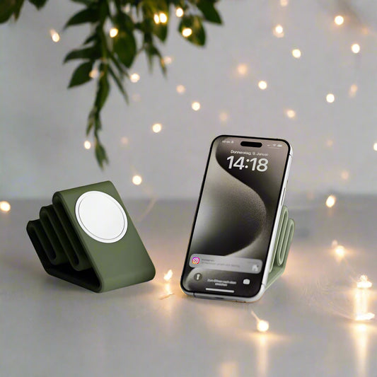 🐍 Serpentine Mag Safe Charger Stand – Fun Meets Function for Your Desk or Nightstand 3D Printed In Multiple Color Options