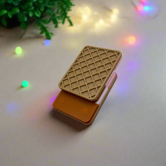 🍦 Neapolitan Ice Cream Sandwich Fidget Slider – Sweet Stress Relief in Your Pocket 3D printed In Multiple Color Options🎀✨