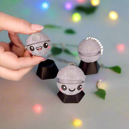 💫 KAWAII DEATH STAR – Adorable Keychain | Fidget Toy + Display Piece | Star Wars Inspired 3D printed In Multiple Color Options🎀✨