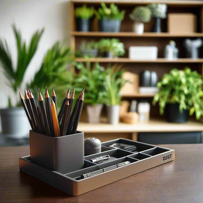 Modern Design Office Organizer Tray & Pencil Cup | 3D Printed | Customizable | 50+ Colors