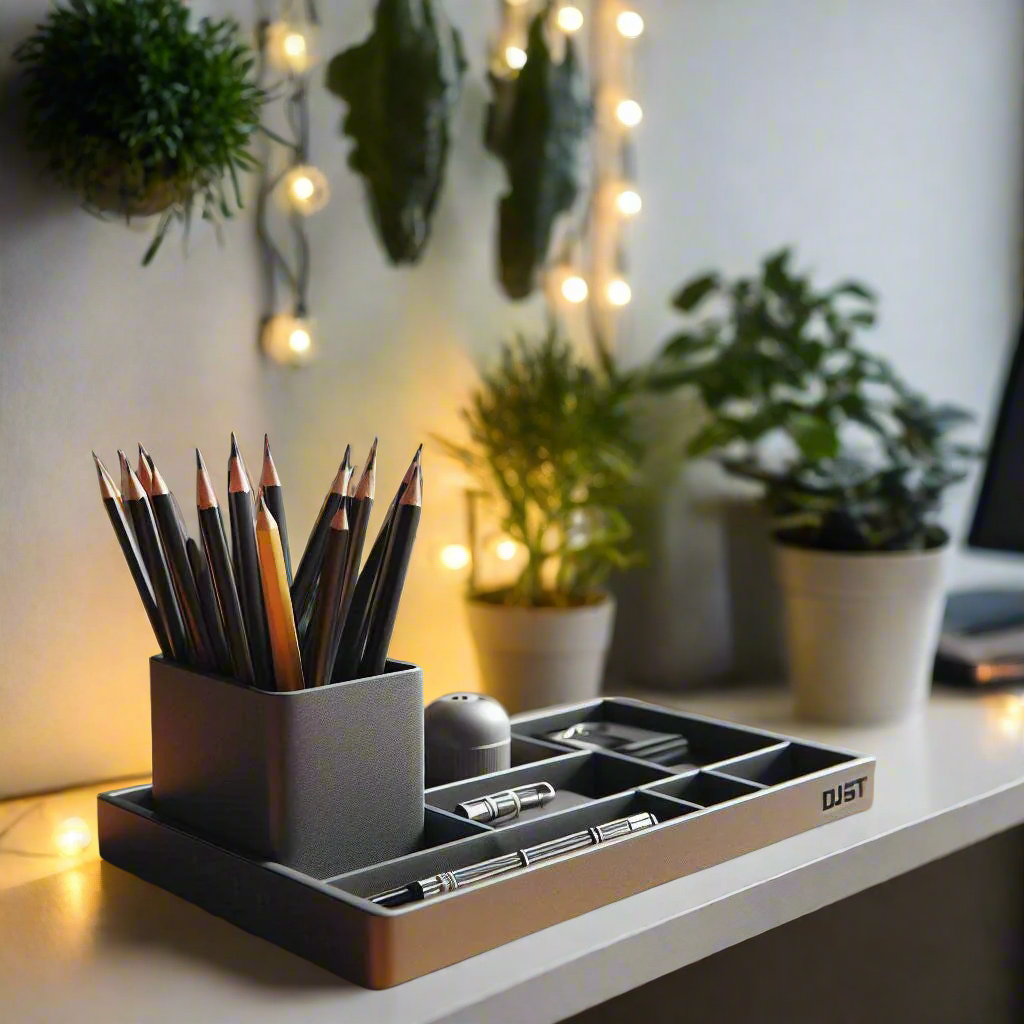 Modern Design Office Organizer Tray & Pencil Cup | 3D Printed | Customizable | 50+ Colors