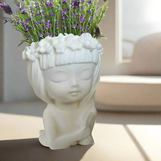 🌸 Flower Girl Statue Planter – Elegant Decor for Home & Garden 3D Printed In Multiple Color Options
