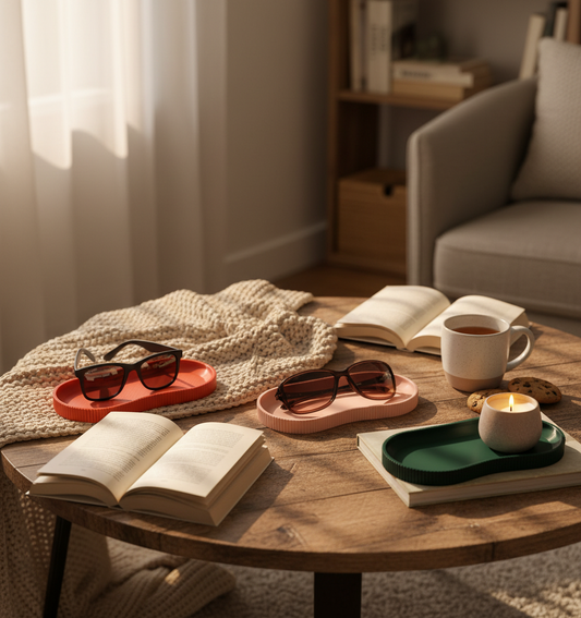 👓 Stylish 3D Printed Eyeglass Tray – Desk & Nightstand Organizer | 3D Printed In Multiple Color Options