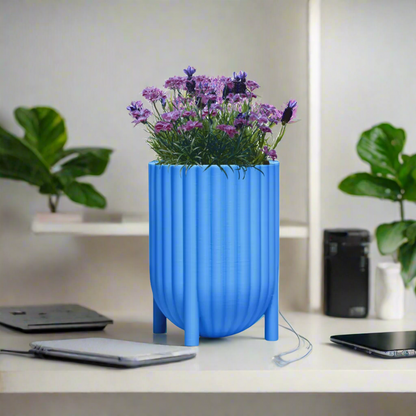 🌿 Large Ribbed Planter – Stylish & Functional for Your Favorite Plants | Customizable | 50+ Colors | 3D Printed