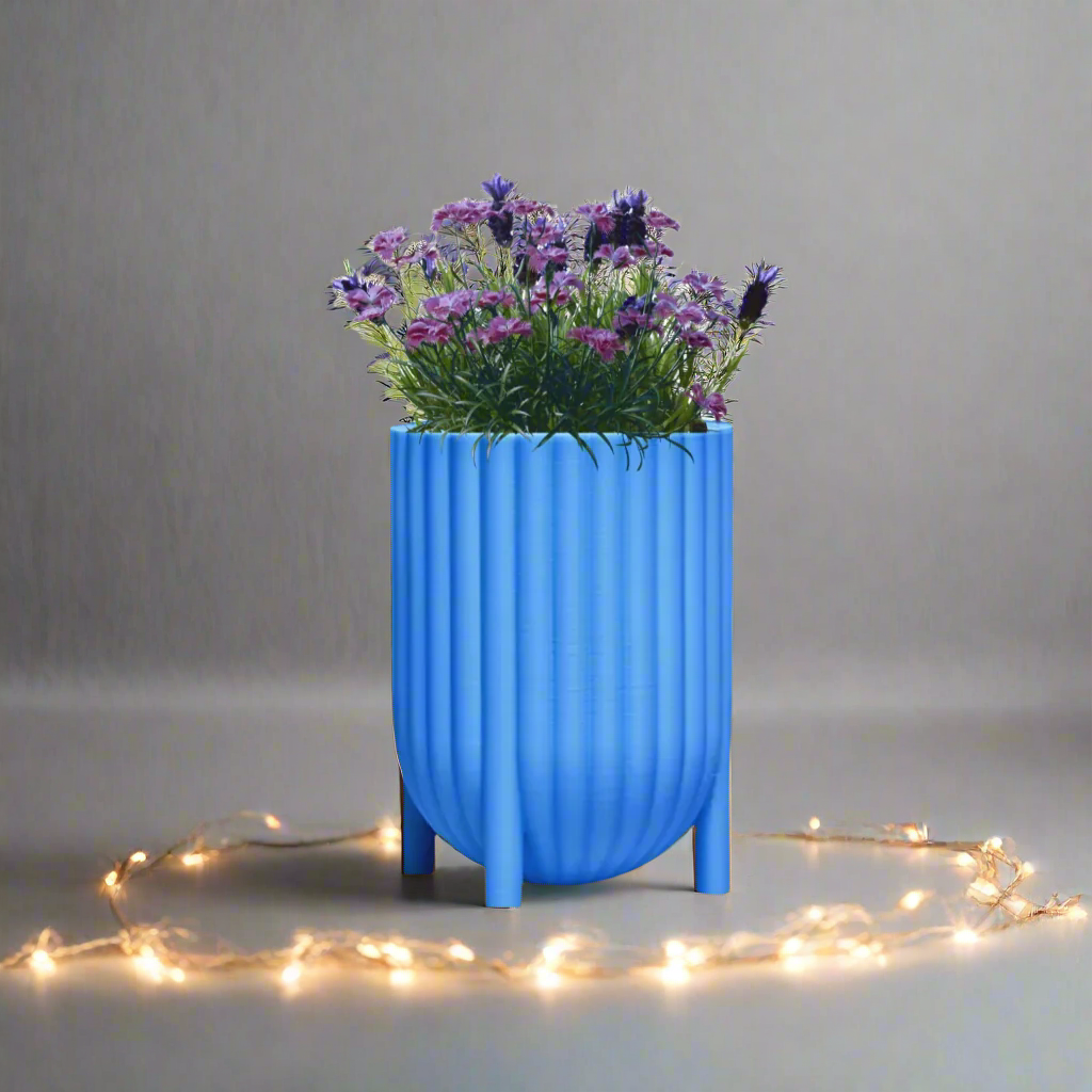 🌿 Large Ribbed Planter – Stylish & Functional for Your Favorite Plants | Customizable | 50+ Colors | 3D Printed