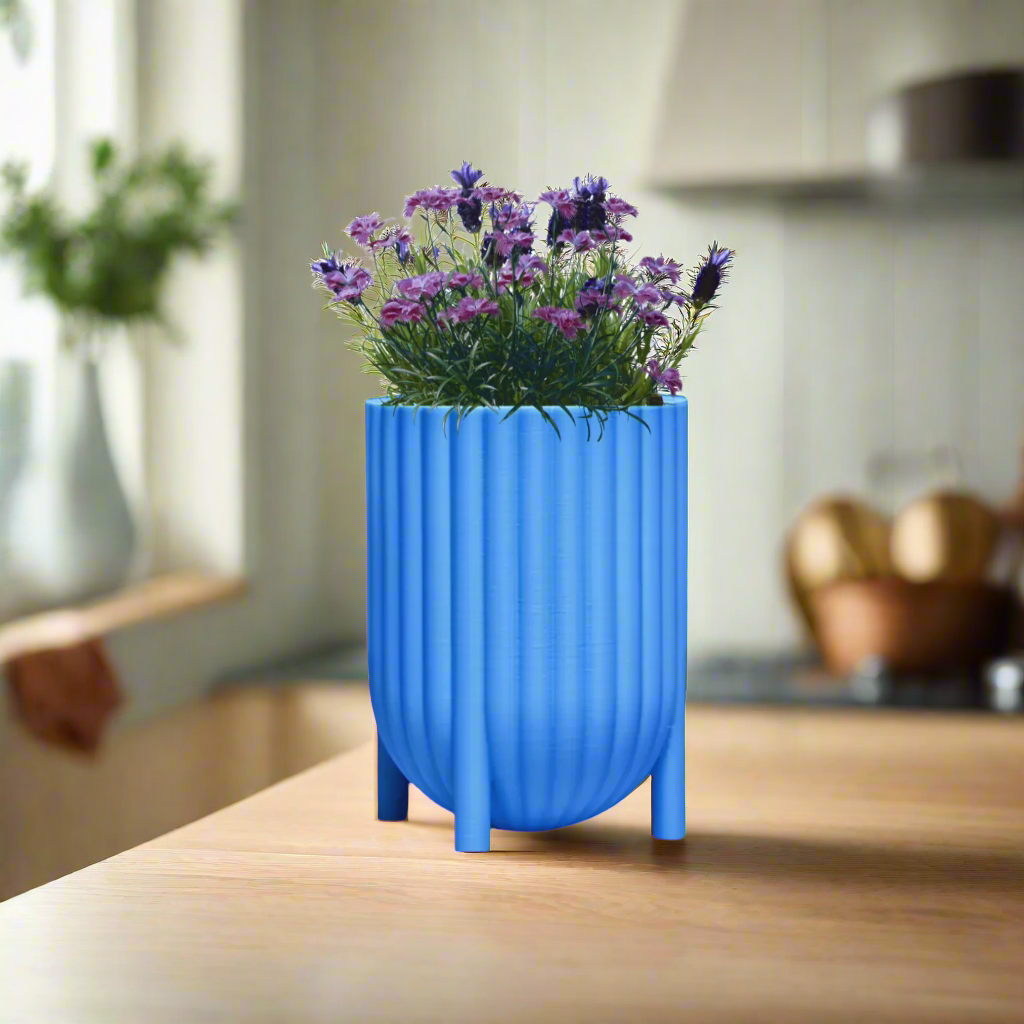 🌿 Large Ribbed Planter – Stylish & Functional for Your Favorite Plants | Customizable | 50+ Colors | 3D Printed