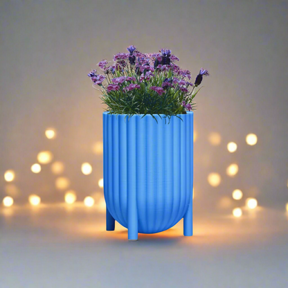 🌿 Large Ribbed Planter – Stylish & Functional for Your Favorite Plants | Customizable | 50+ Colors | 3D Printed