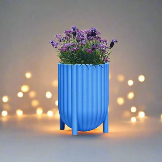 🌿 Large Ribbed Planter – Stylish & Functional for Your Favorite Plants 3D Printed In Multiple Color Options
